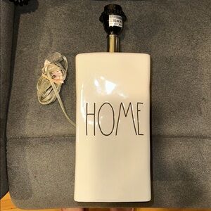NWOT Rae Dunn Ceramic “HOME” Lamp no shade in line switch